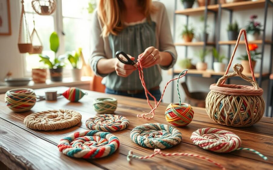 Como criar peças decorativas com barbante em casa